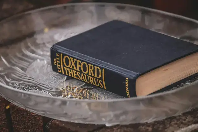 A little oxford thesaurus placed on a table