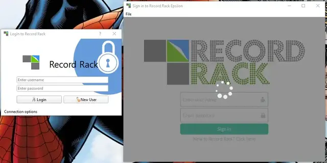 Loading login screen of both old version and new version placed side by side