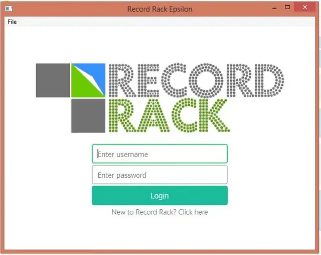 Login page for Record Rack Epsilon
