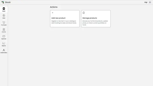 "Stock" home page in the latest Record Rack