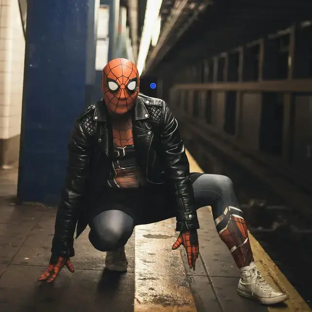 Spider-Man in leather jacket